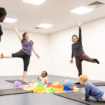 Mother and boby Yoga session