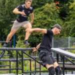 two people playing on a quad
