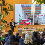 a person talking to an audience