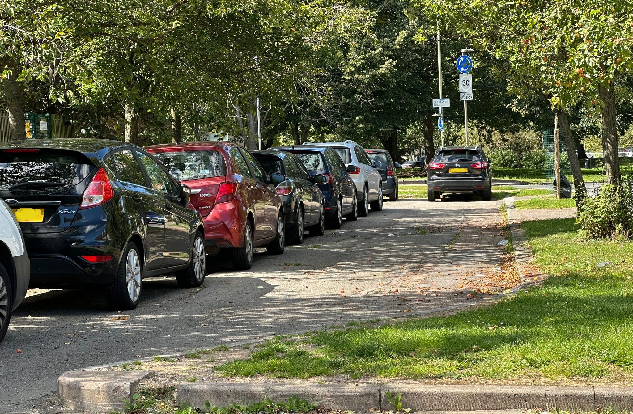 cars parked on a road