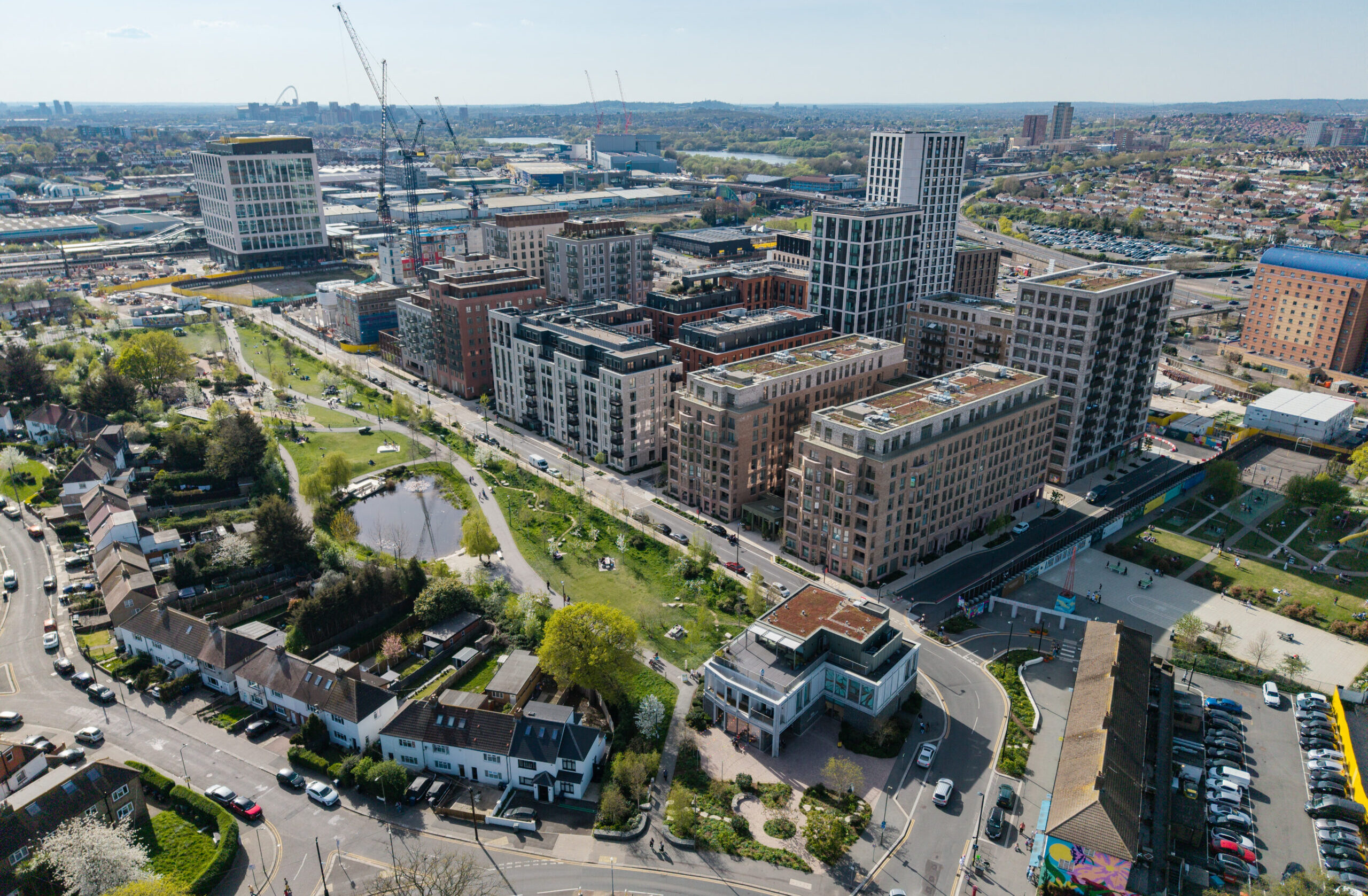 birds-eye view of the site